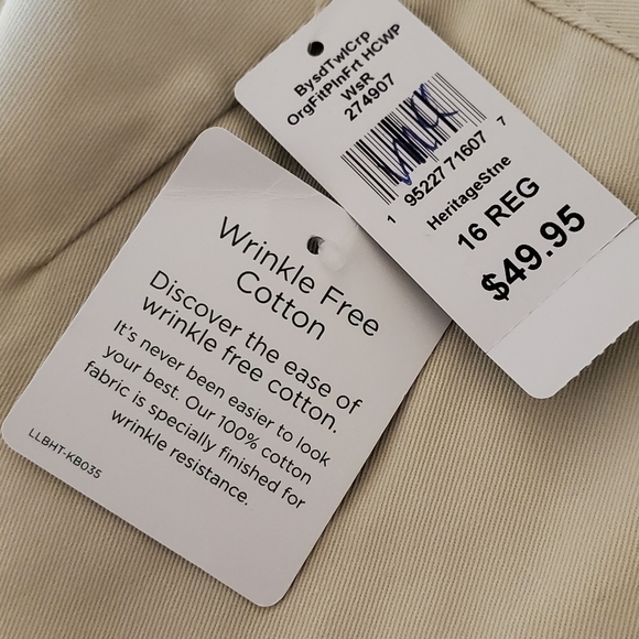 L. L. Bean Size 16 Reg Original Fit Wrinkle Free Cotton Cropped Pants - Picture 12 of 13